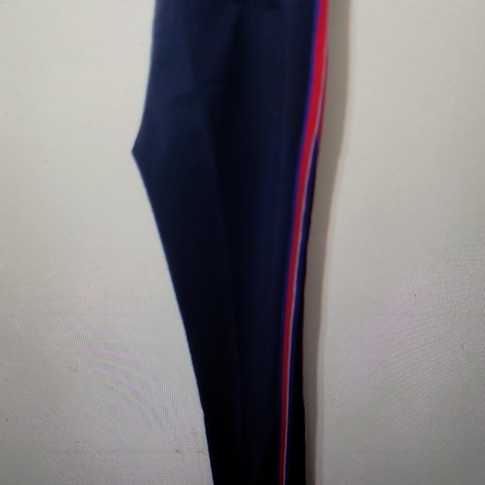 Lacoste Women's Size 4 Navy Slim Fit Pleated Piqué Dress Pants Side Stripe